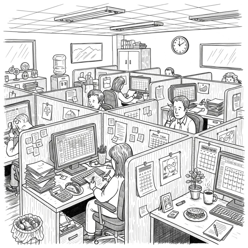 Ilustración de Alaridos desde el cubículo